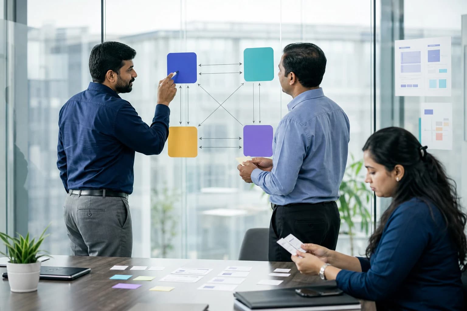 ERP solution architect and client IT manager mapping system integrations
