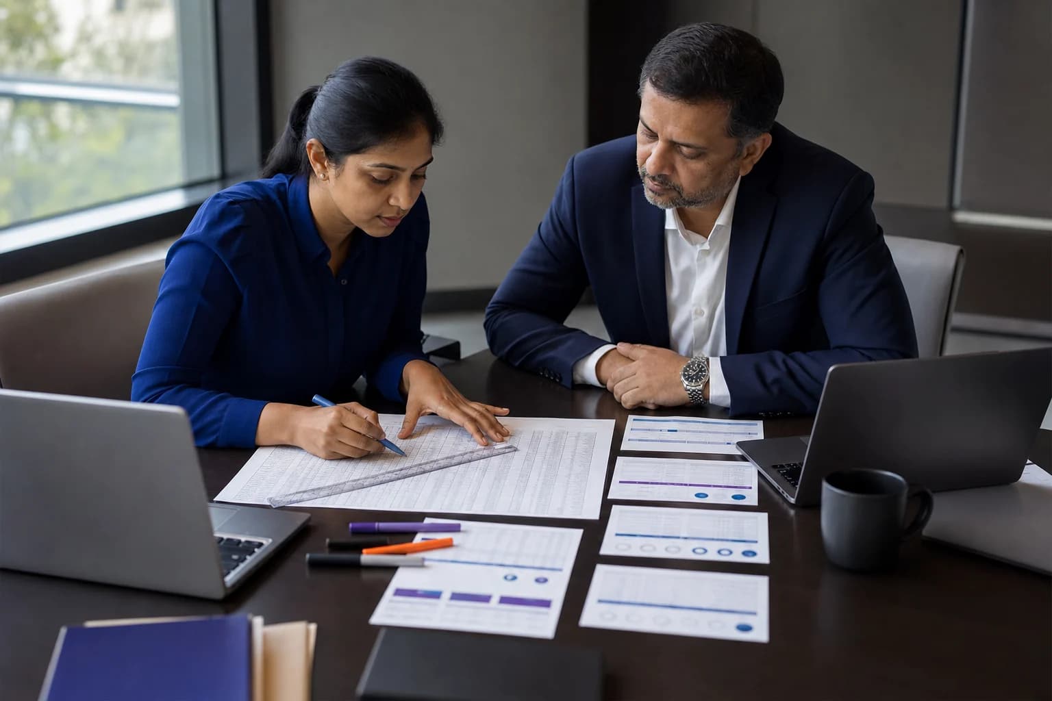 ERP data analyst and finance controller validating a test data migration
